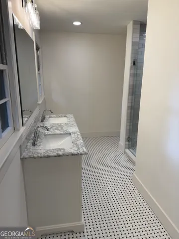 a bathroom with a shower