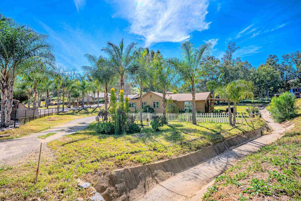a view of swimming pool with a garden