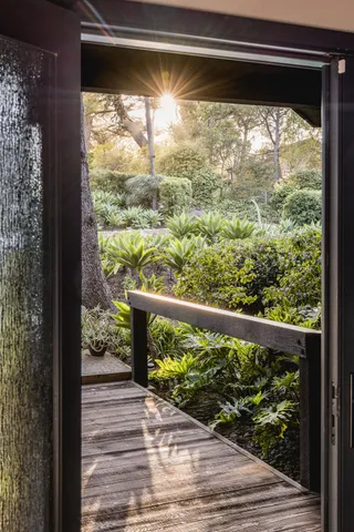 a view of a wooden deck