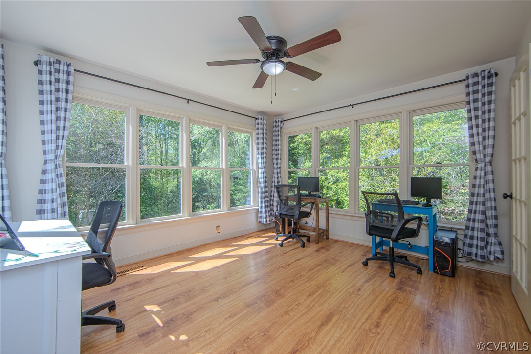 11360 Glendevon Road Chesterfield, VA 23838 - Photo 13 of 43 Florida room includes ceiling fan, laminate floori
