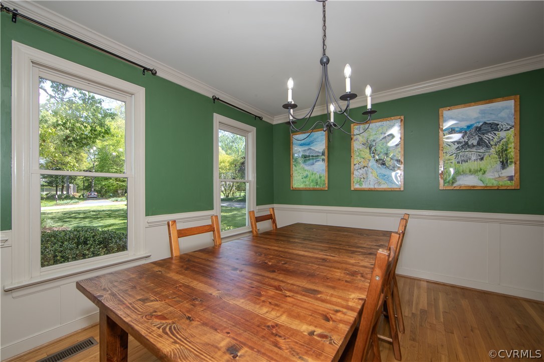 11360 Glendevon Road Chesterfield, VA 23838 - Photo 6 of 43 Dining space with hardwood floors, a chandelier, c