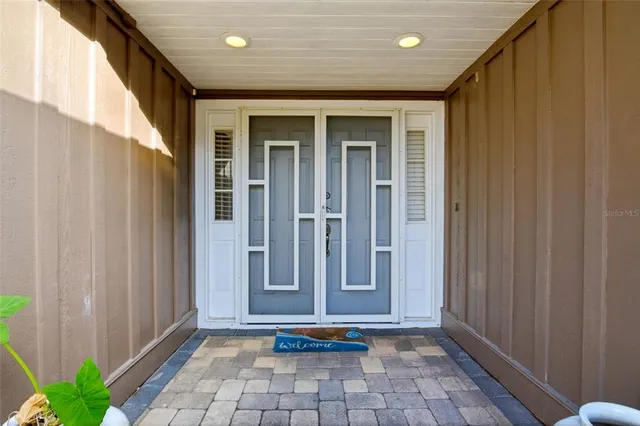 a view of a entryway door of the house