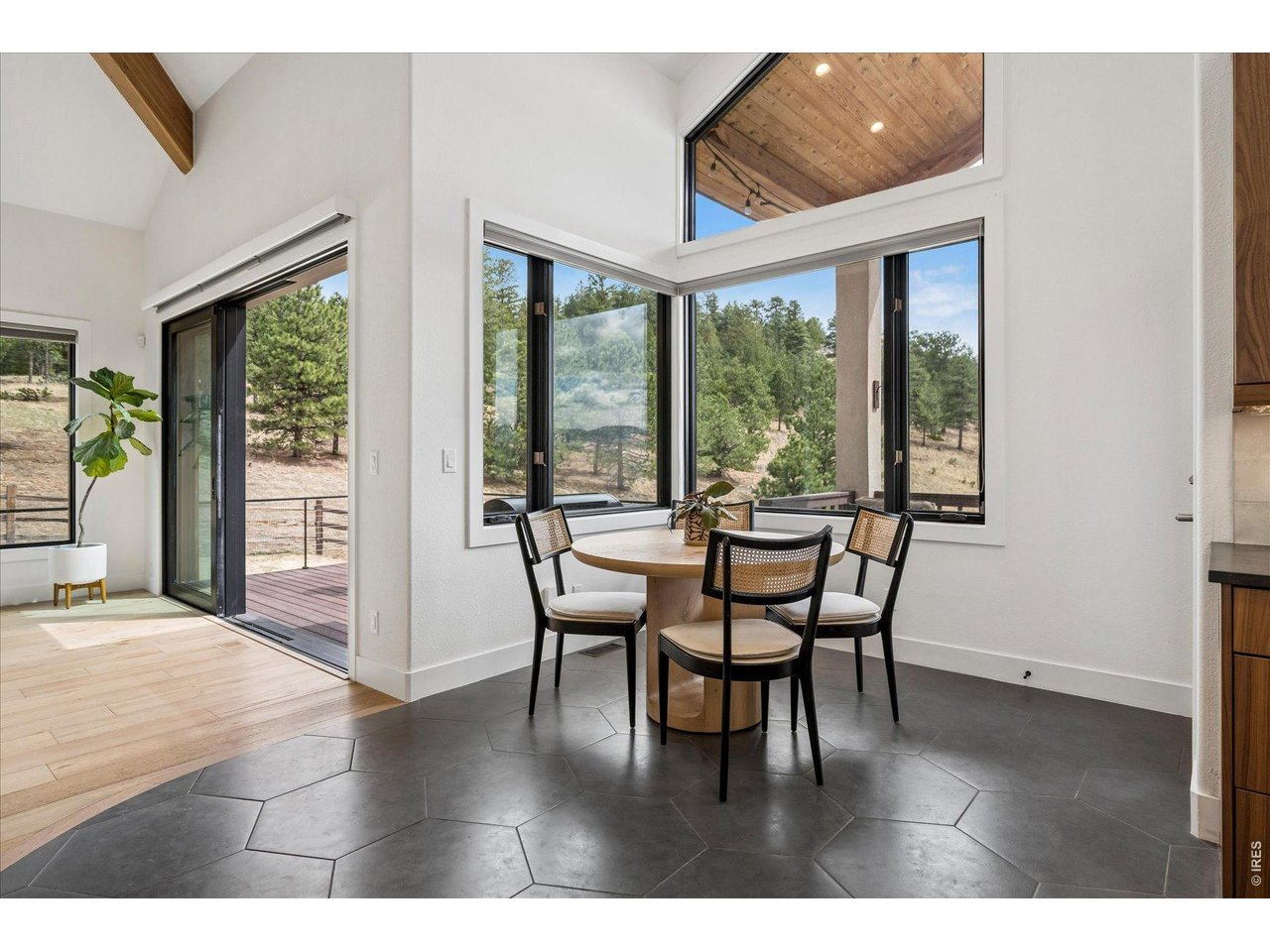 1424 Solitude Lane Evergreen, CO 80439 - Photo 10 of 46 a dining room with furniture and wooden floor