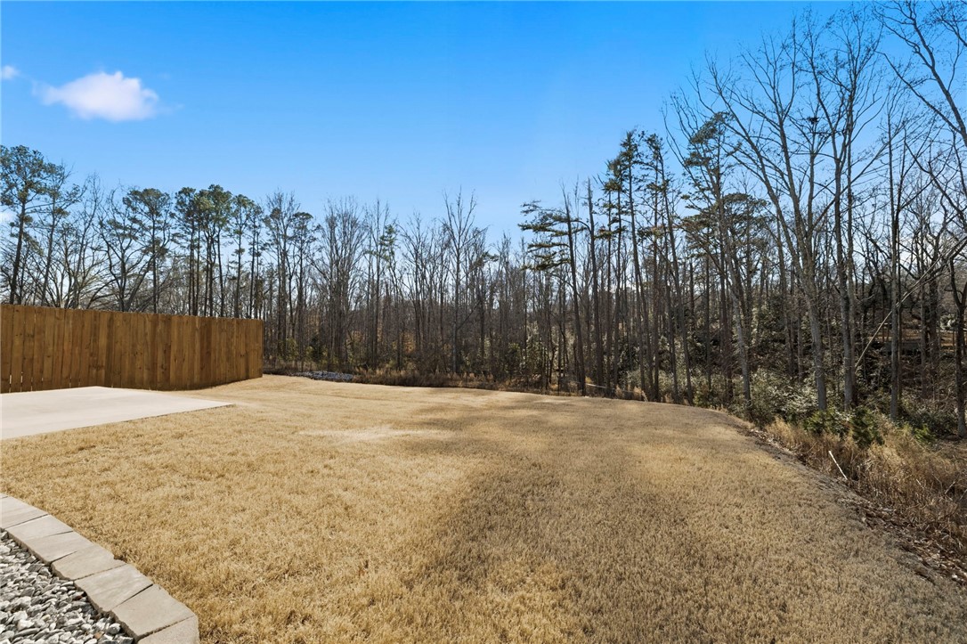 121 Wheaton Court Simpsonville, SC 29680 - Photo 4 of 40 This spacious backyard offers privacy with a lush tree line and a convenient patio for outdoor enjoyment.