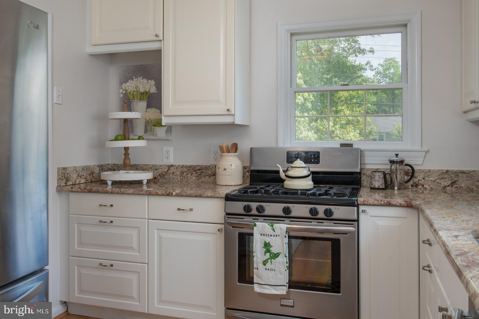 2101 Shenandoah Road Alexandria, VA 22308 - Photo 15 of 44 a kitchen with granite countertop white cabinets and appliances