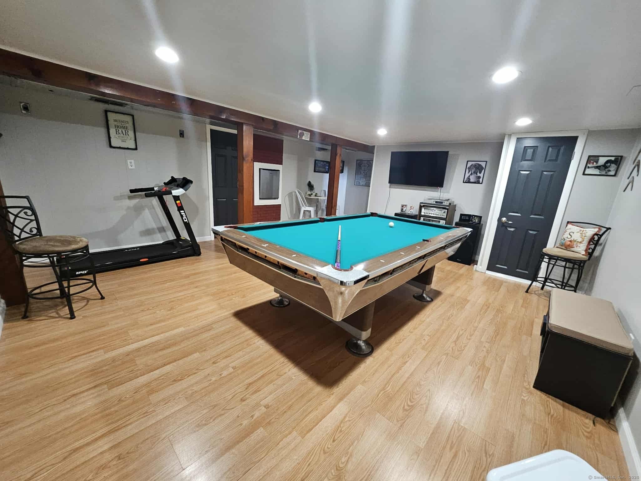 2 F Street Derby, CT 06418 - Photo 18 of 28 a room with wooden floor pool table and windows