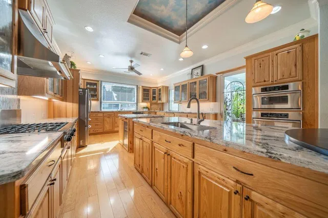 a view of backyard with green space