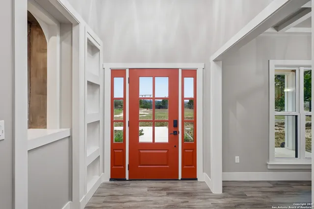 a view of an entryway of a house