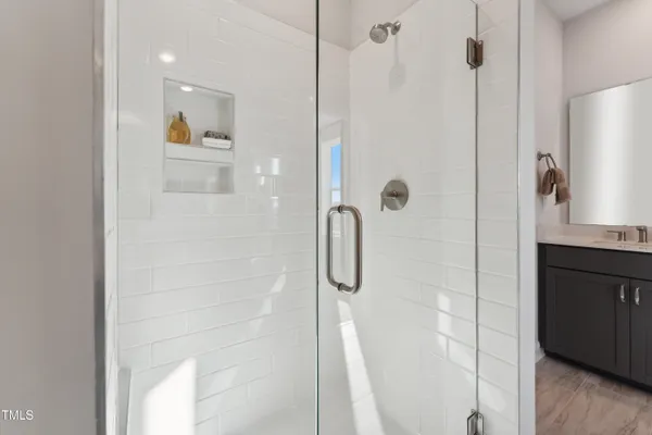 a bathroom with a shower