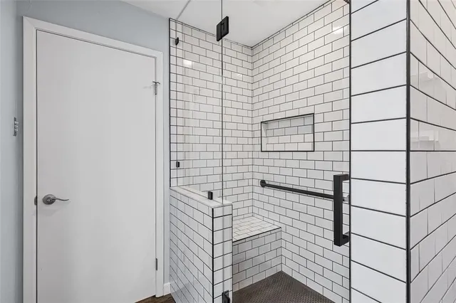 a bathroom with a shower