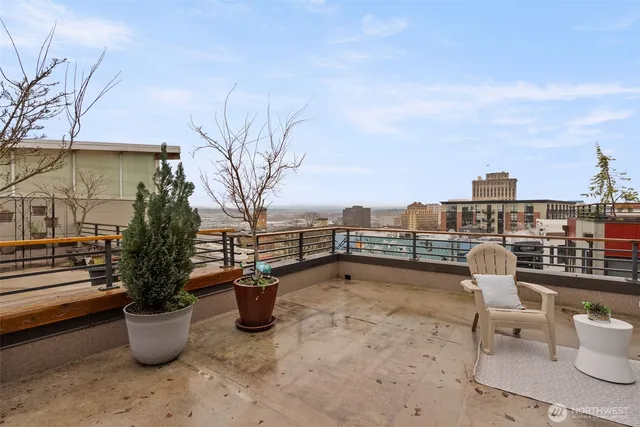 a view of terrace with seating space