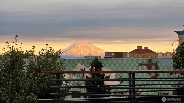 a view of a city from a balcony