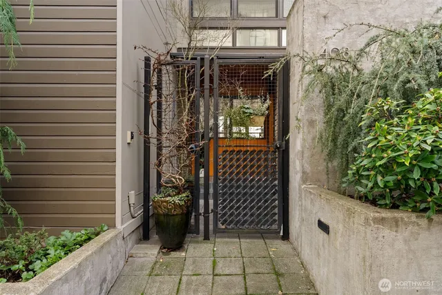 a view of a house with a door