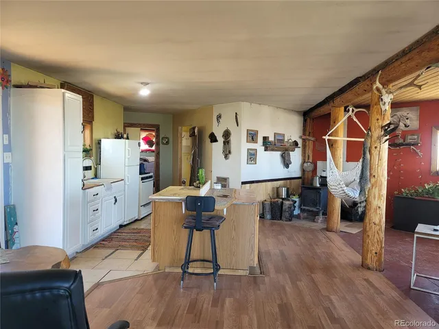 a view of a living room and dining room