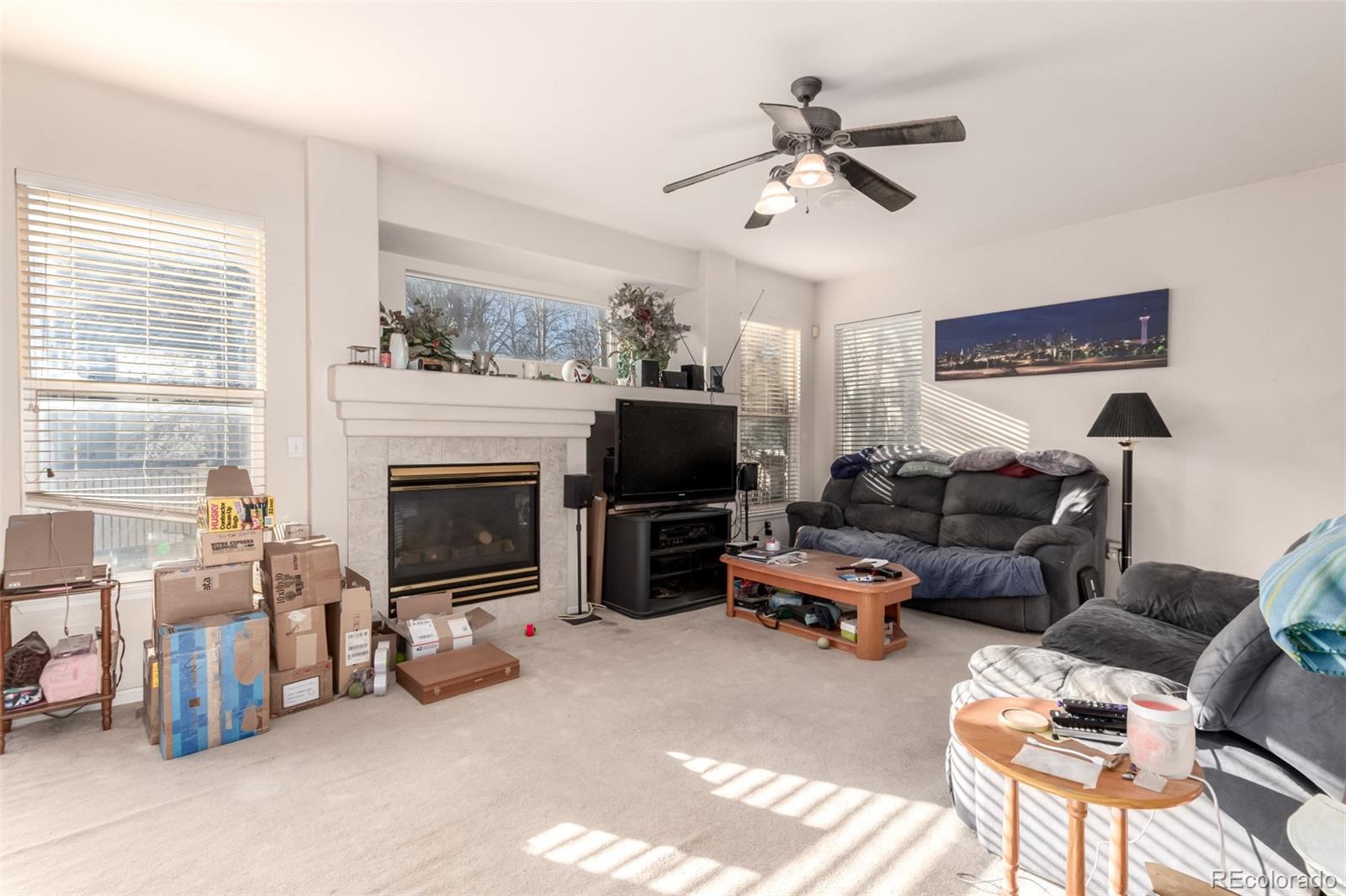 6542 Silverleaf Court Firestone, CO 80504 - Photo 2 of 18 a living room with furniture and a fireplace