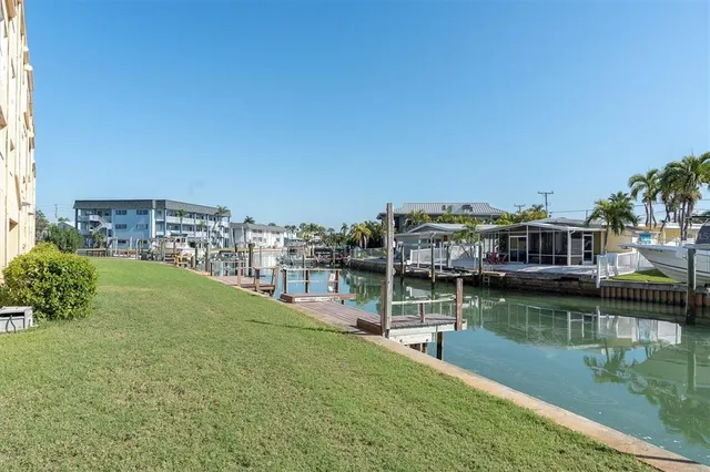 a view of a lake with houses