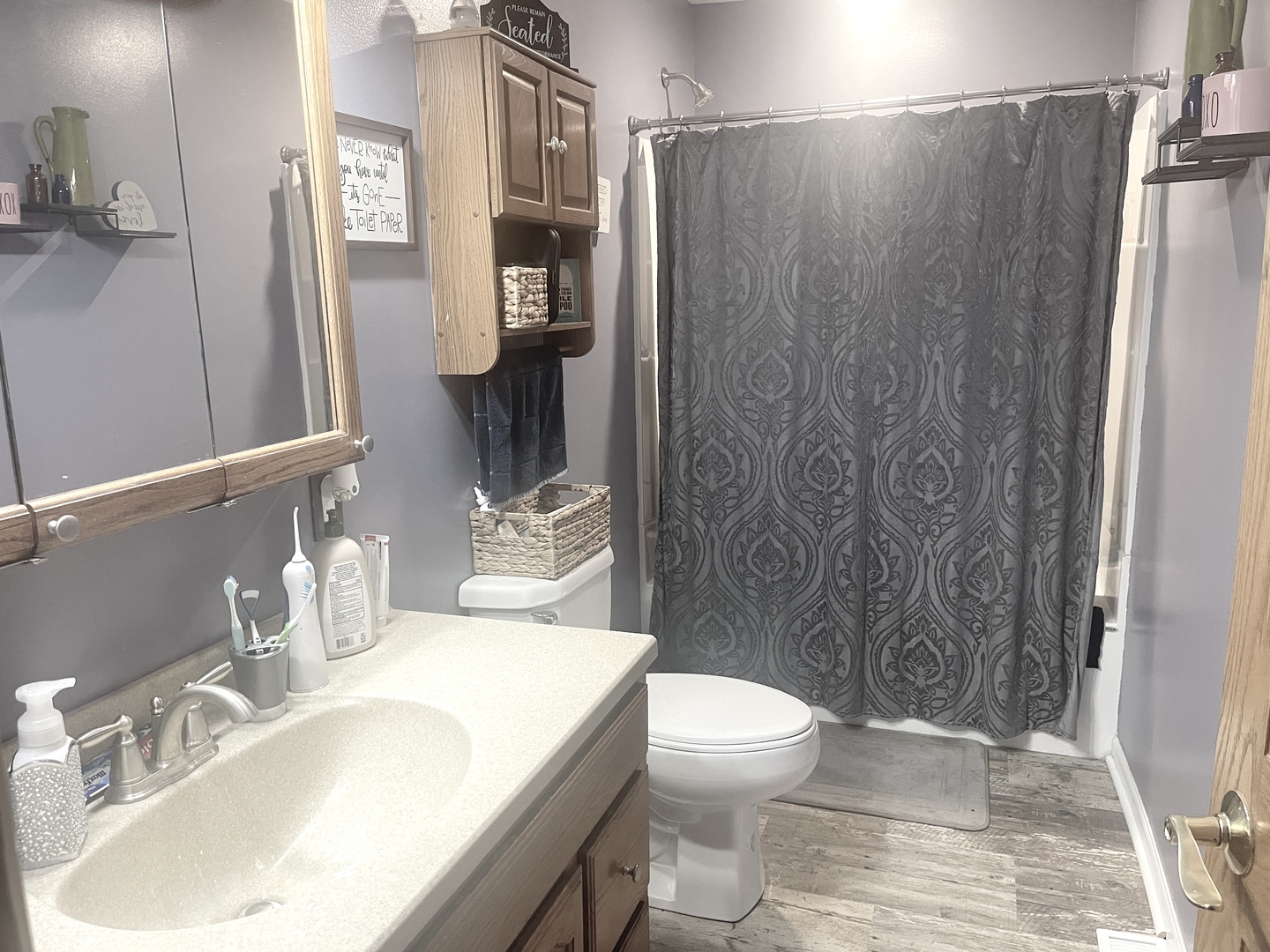 2867 East 752nd Road Utica, IL 61373 - Photo 9 of 23 a bathroom with a sink toilet and shower