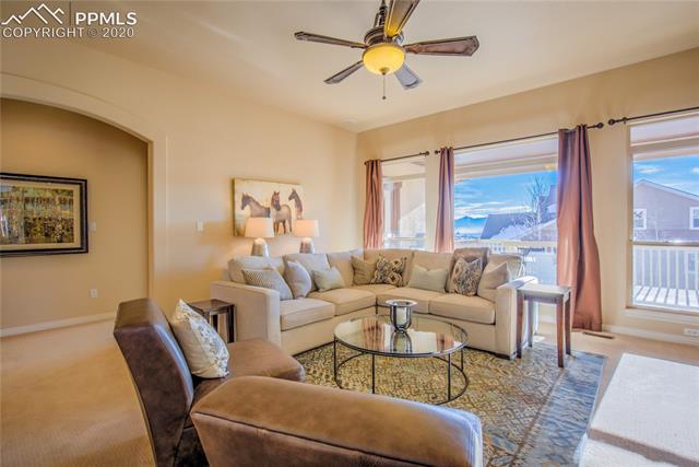 Main level family room with mountain views