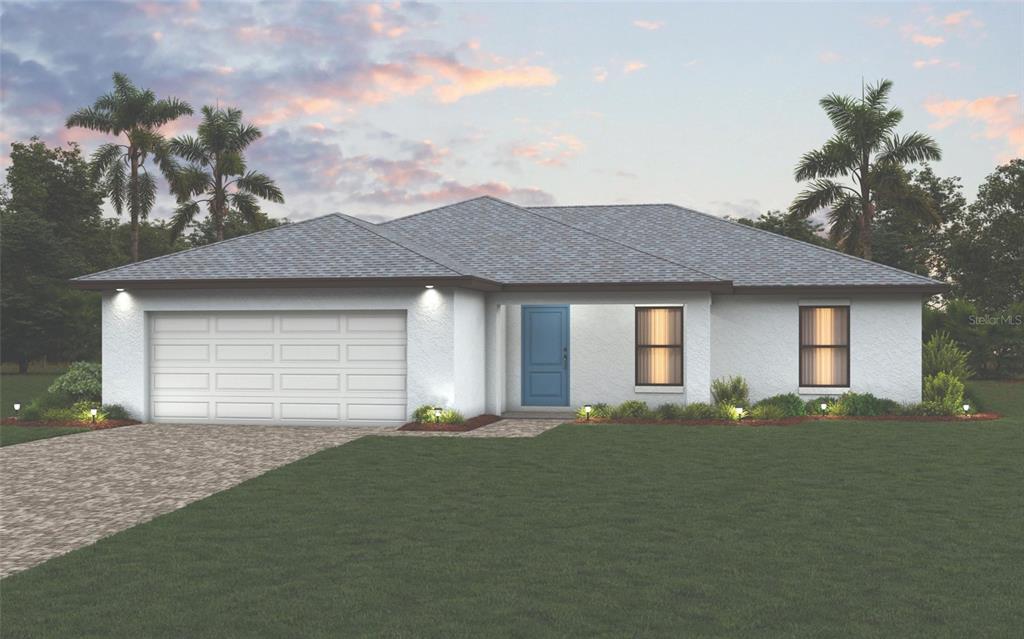 461 Border Street Port Charlotte, FL 33953 - Photo 1 of 1 a front view of a house with a yard and garage