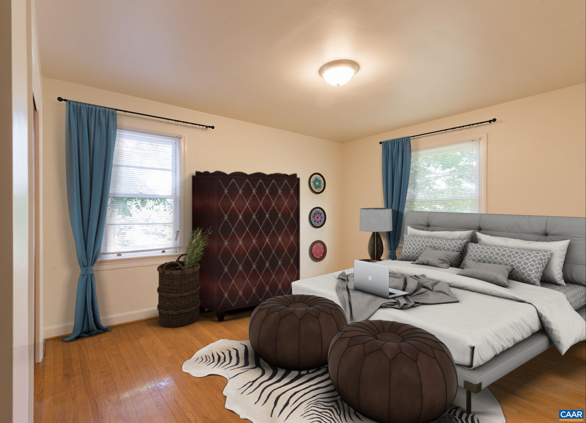 821 Cabell Avenue, Unit A&B Charlottesville, VA 22903 - Photo 4 of 27 a bedroom with two beds and a window