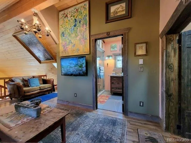 a living room with furniture