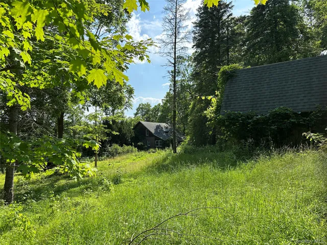 a backyard of a house with lots of green space