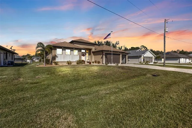 a house view with a garden space