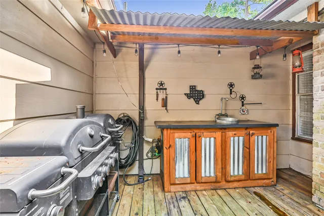 a view of a balcony with chairs