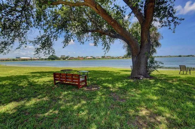 a view of a lake with a mountain