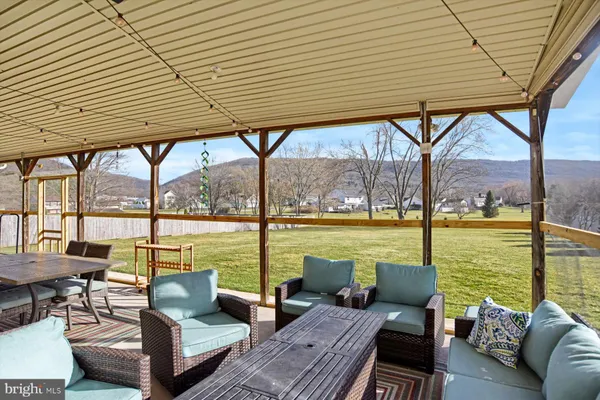 a view of outdoor space with seating