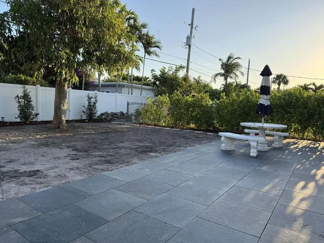a view of a outdoor space with a patio