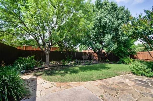 a view of a backyard with a garden