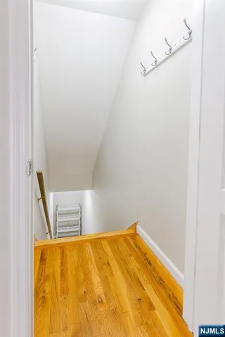 a view of small space with racks on the wall