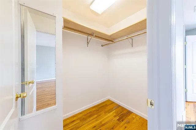 a view of a room with a window