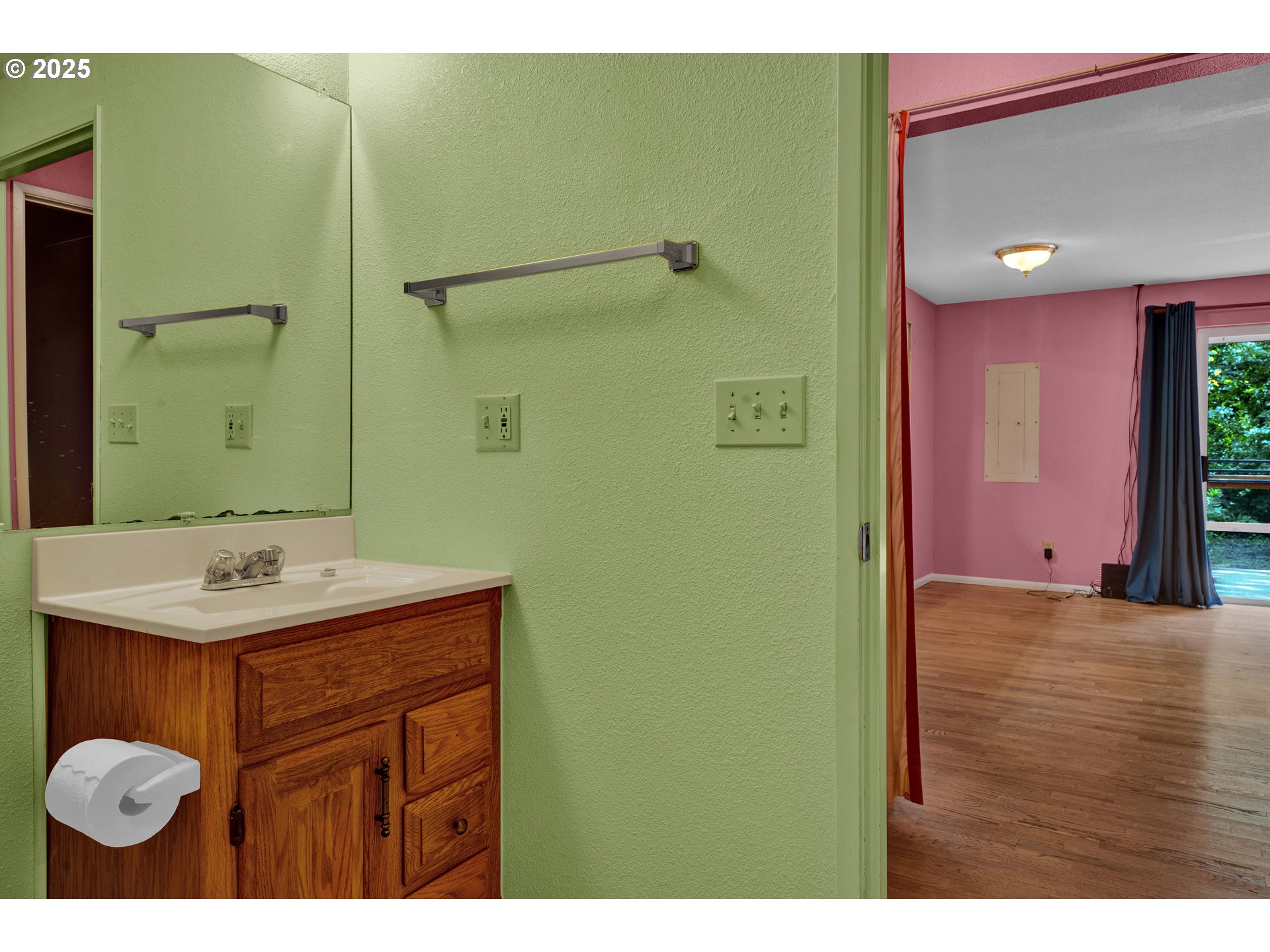 11406 East Mapleton Road Mapleton, OR 97453 - Photo 13 of 22 a bathroom with a sink and a mirror