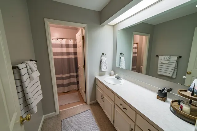 a bathroom with a sink and toilet