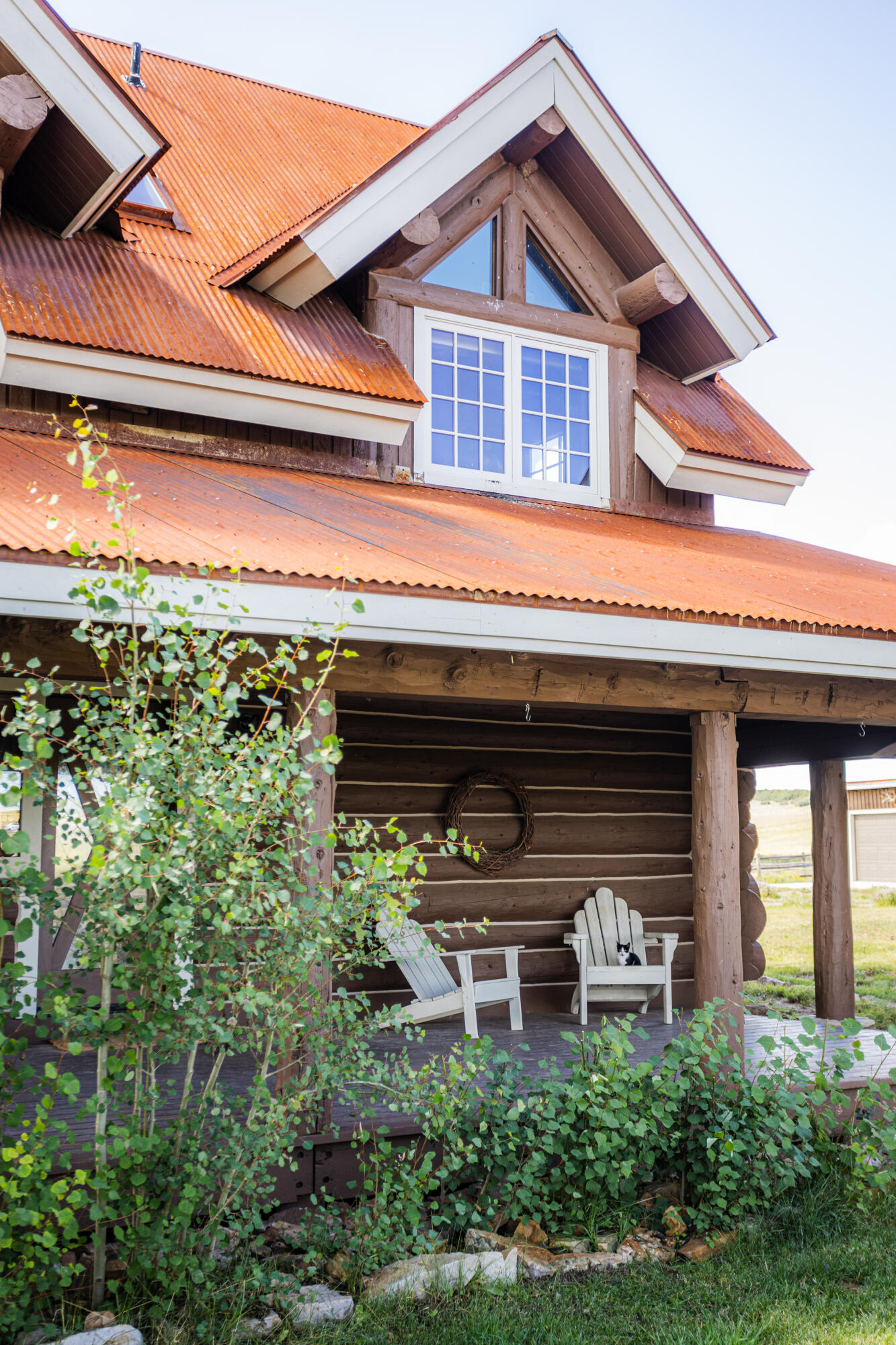 2335 County Road Placerville, CO 81430 - Photo 14 of 38 a front view of a house with plants and outdoor seating