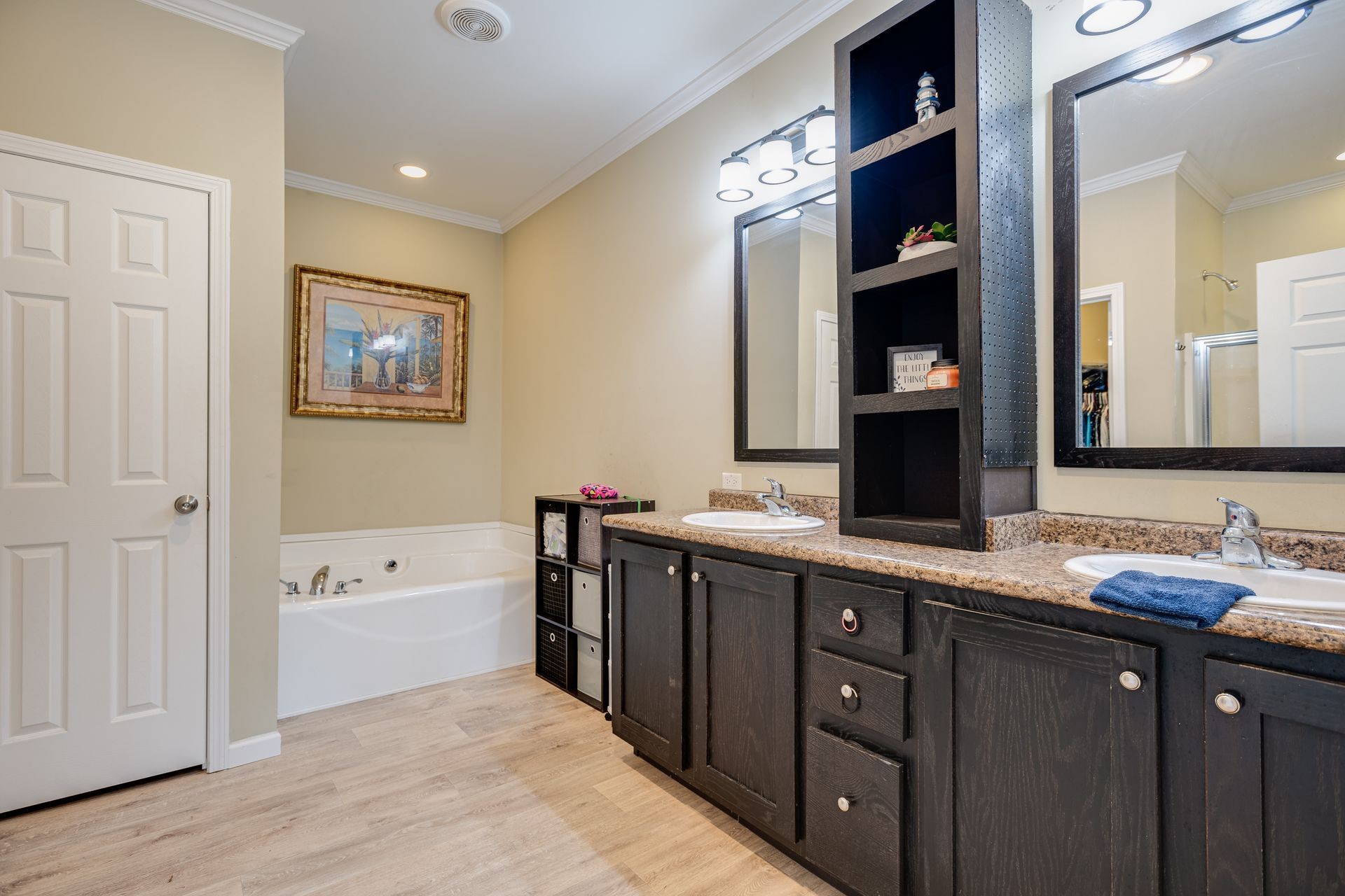 3321 Mahlon Moore Road Spring Hill, TN 37174 - Photo 14 of 22 a spacious bathroom with a double vanity sink a mirror and a bathtub