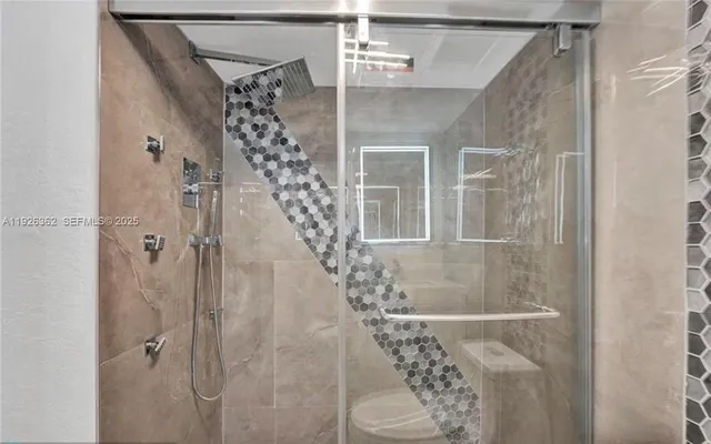 a bathroom with a shower