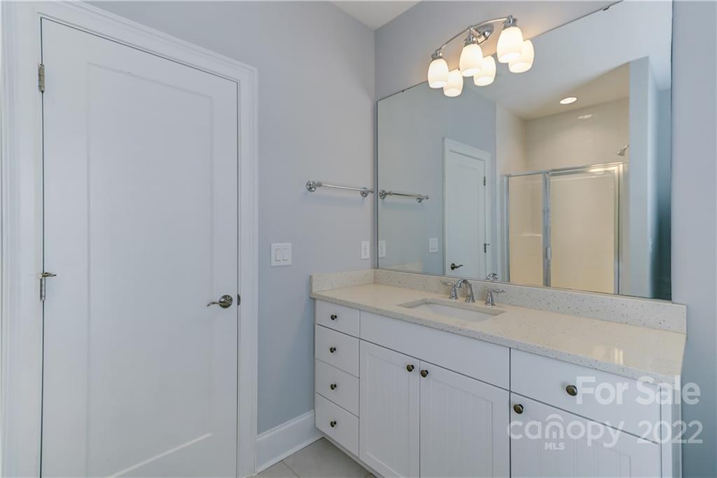 320 Sensibility Circle Fort Mill, SC 29708 - Photo 42 of 48 a bathroom with a granite countertop sink a light fixture and a mirror
