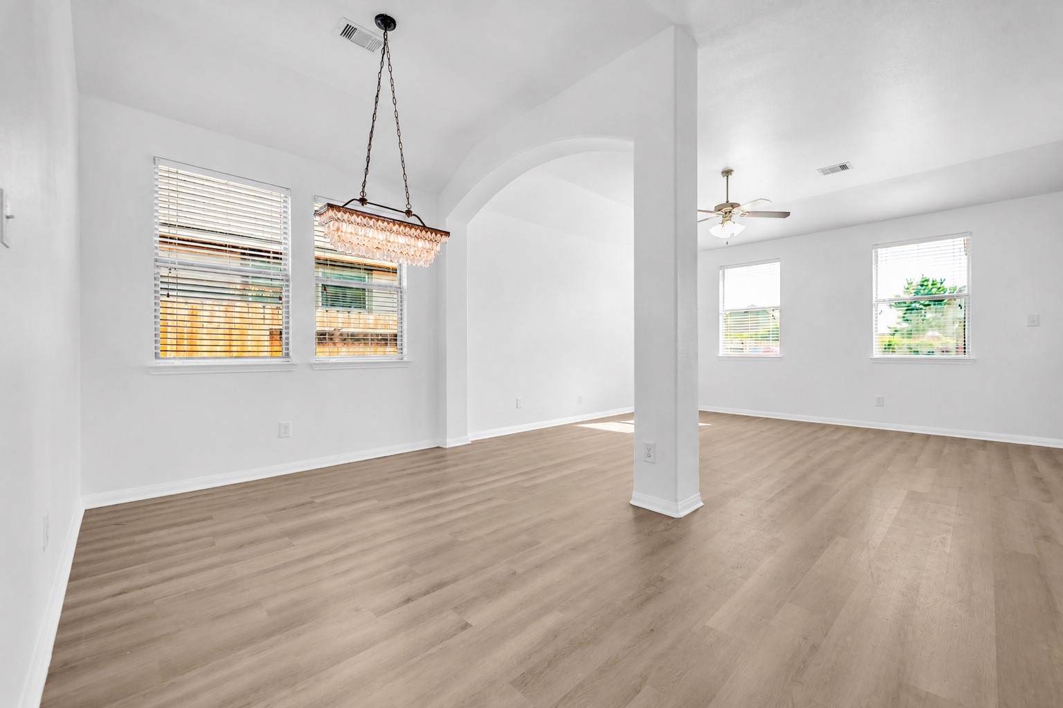 4707 Waukegan Road Conroe, TX 77306 - Photo 10 of 31 Another view of the dining area highlights its open space and flexible layout, ready to be furnished and personalized to your taste.