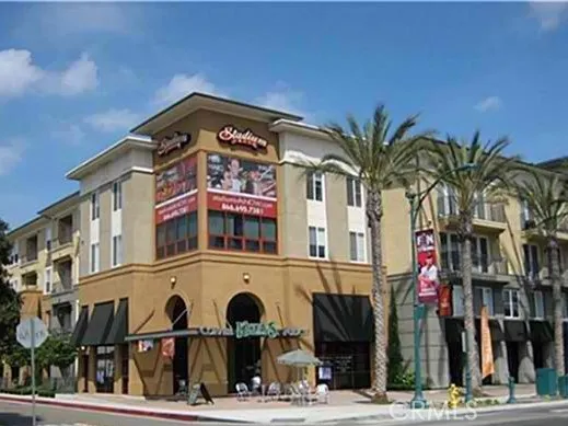 a view of a building with a street