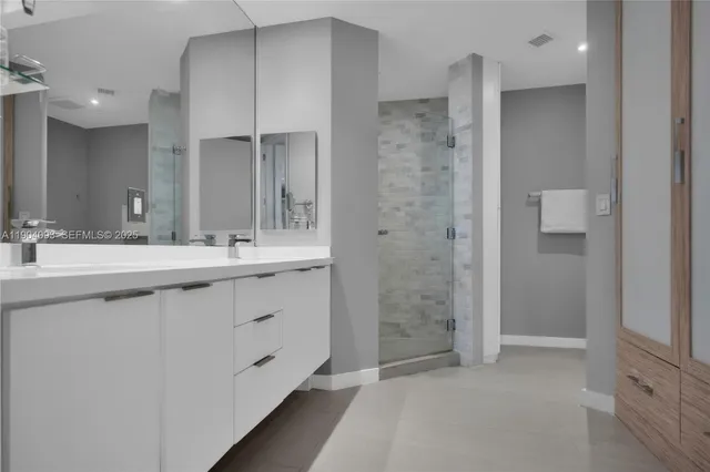 a bathroom with a shower