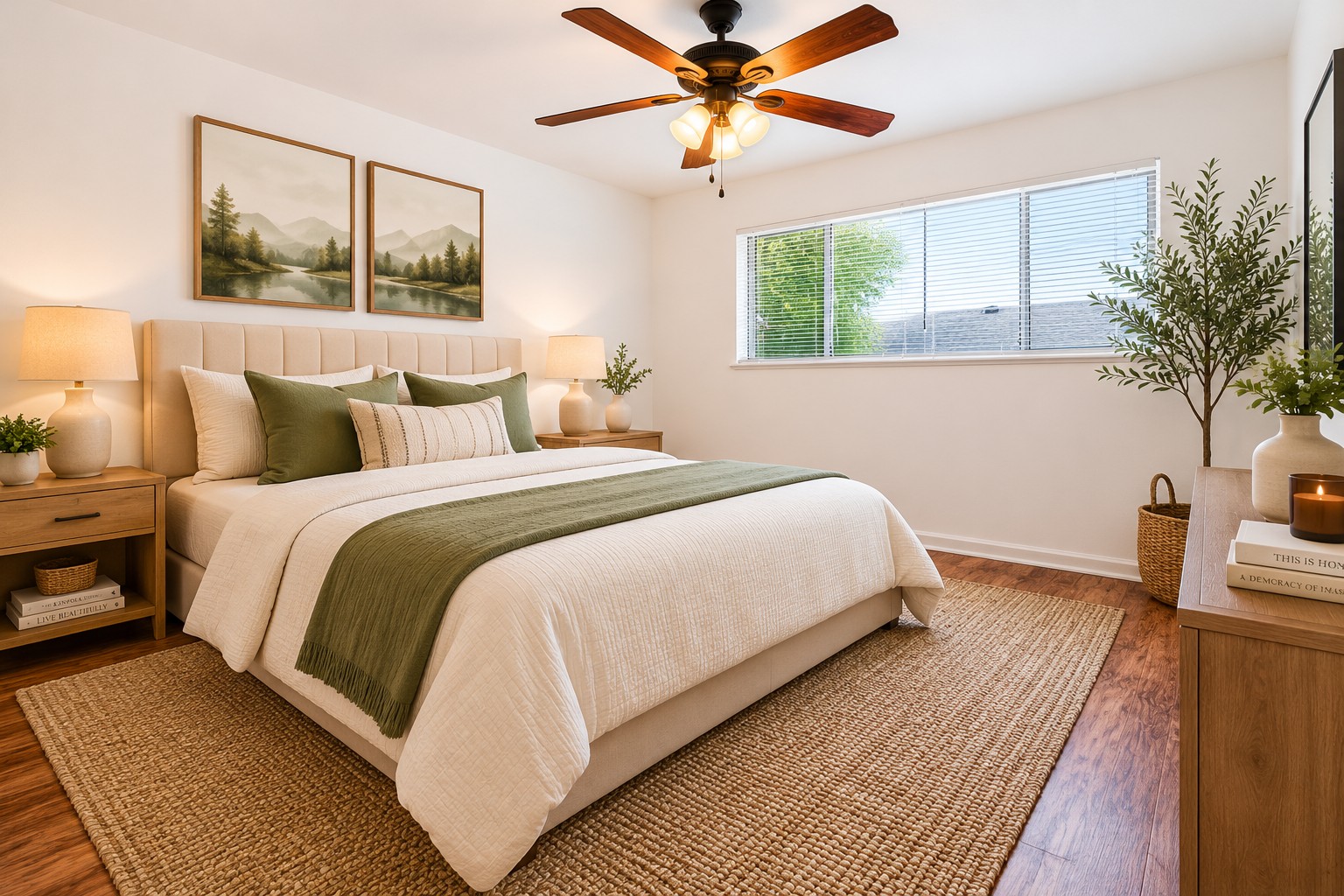 1417 Braes Ridge Drive, Unit B Austin, TX 78723 - Photo 17 of 22 a bedroom with a large bed and a chandelier
