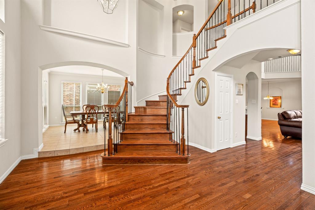 2012 Burnside Drive Allen, TX 75013 - Photo 5 of 40 a view of entryway and hall with wooden floor