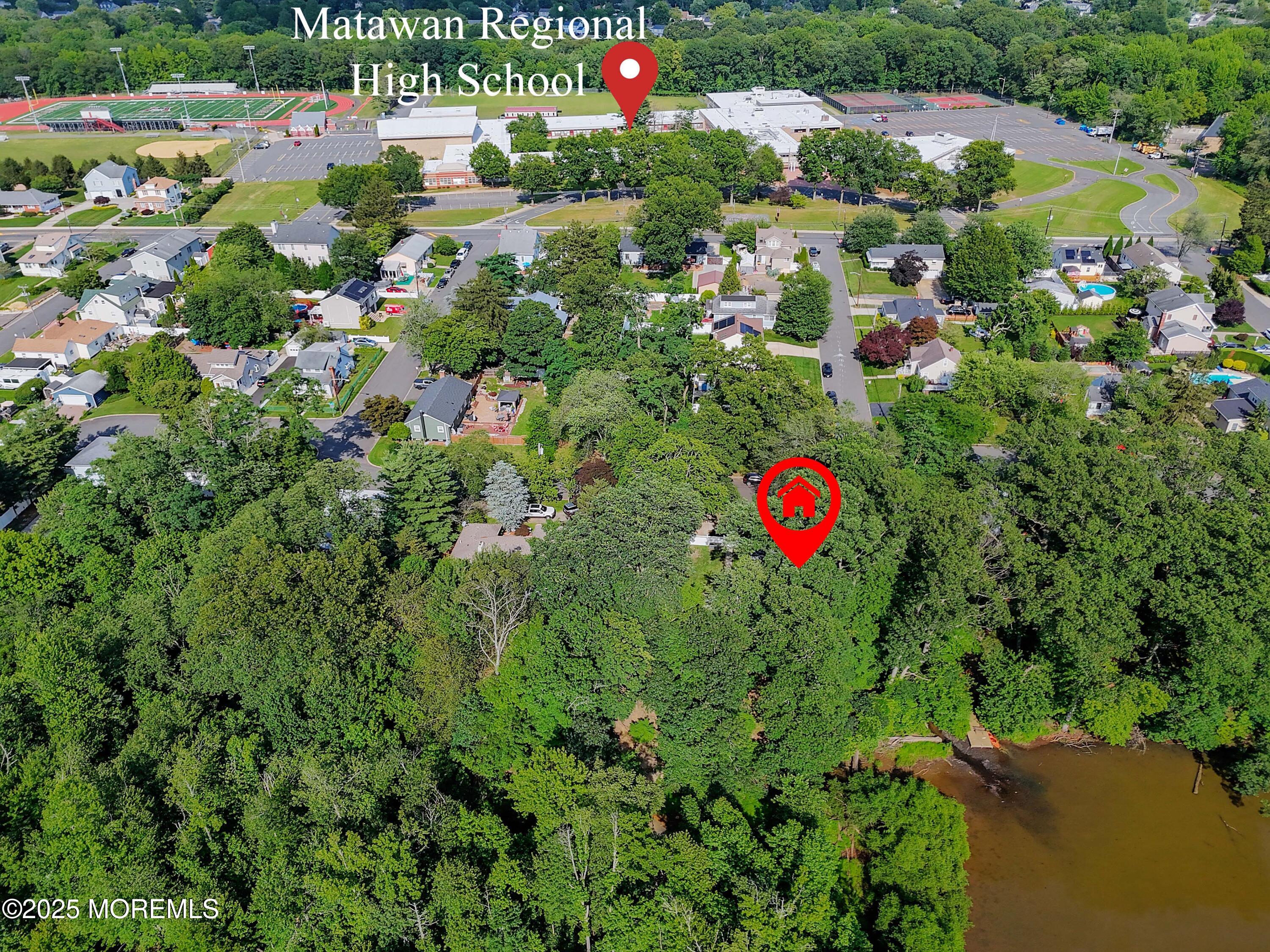 29 Lake Boulevard Matawan, NJ 07747 - Photo 35 of 39 an aerial view of a house with a yard and outdoor space