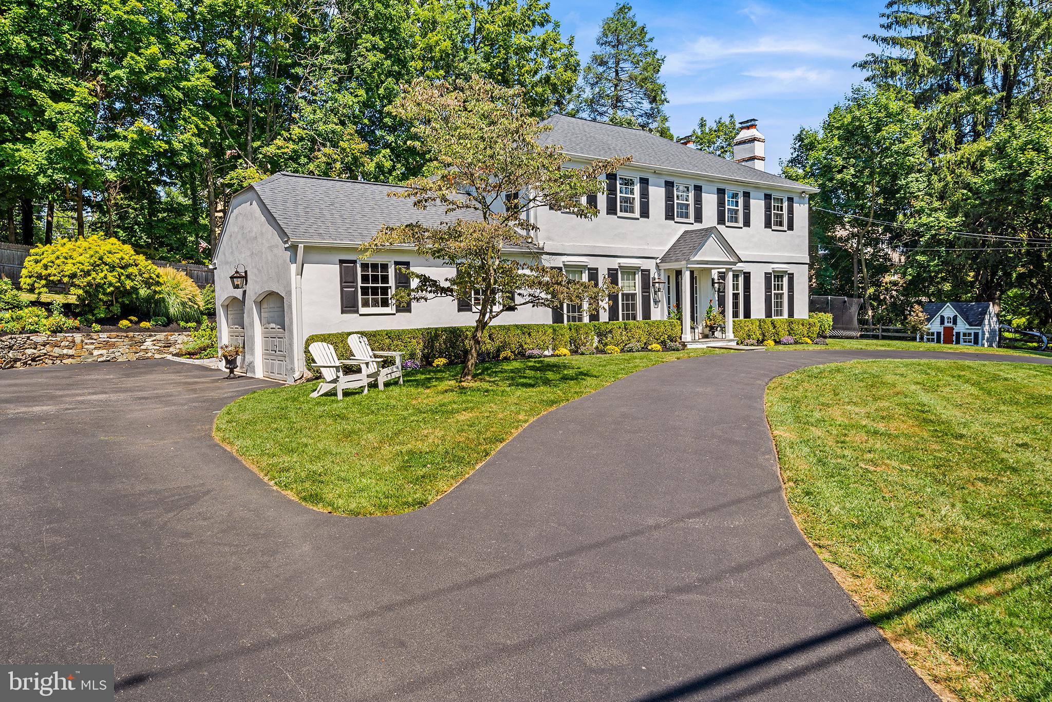 301 Orchard Way Wayne, PA 19087 - Photo 3 of 48 Front Exterior and Circular Driveway