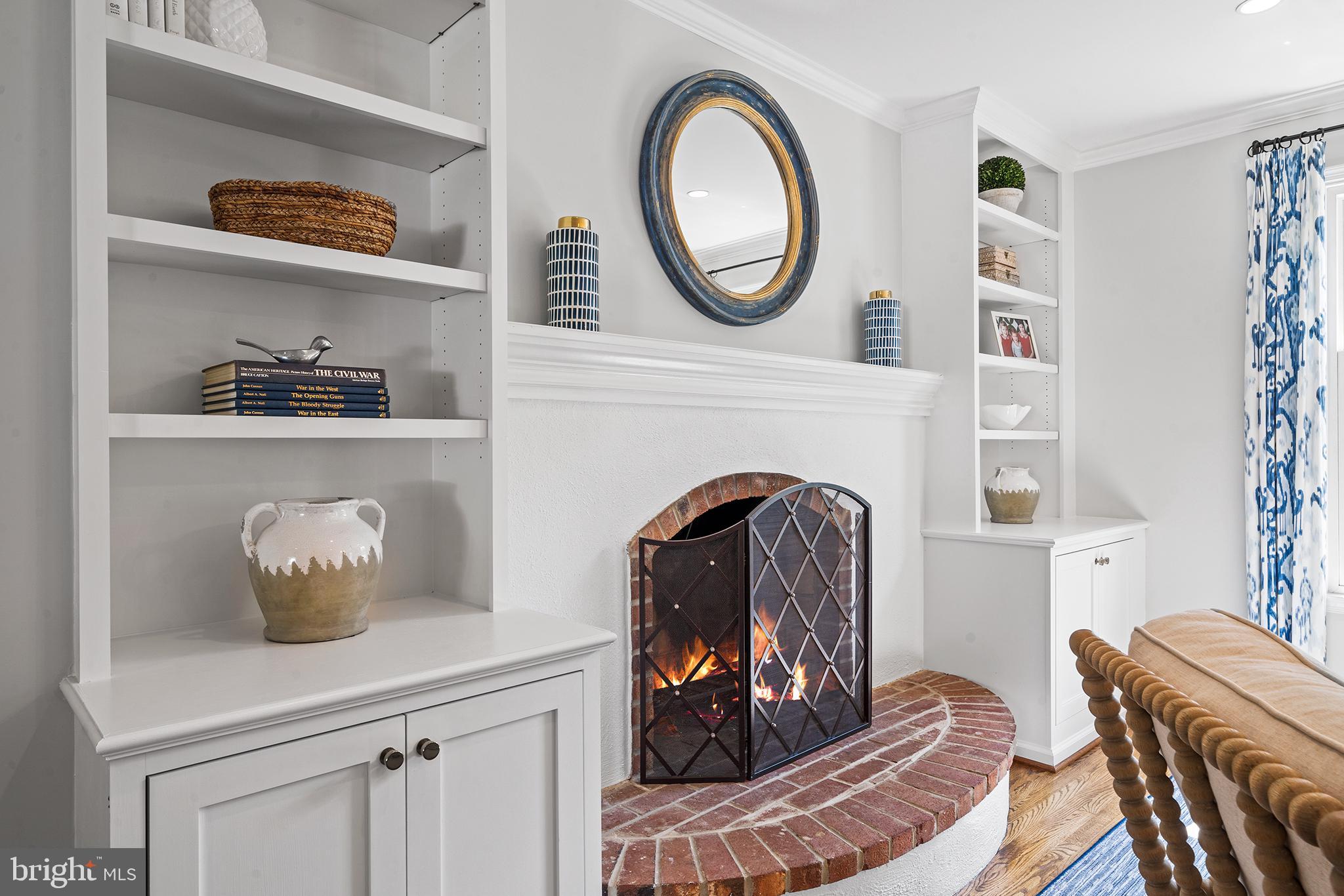 301 Orchard Way Wayne, PA 19087 - Photo 9 of 48 Wood Burning Fireplace and Built-In Cabinetry