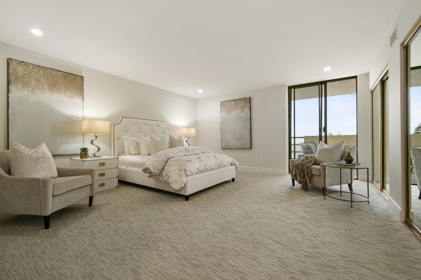 110 Park Road, Unit 502 Burlingame, CA 94010 - Photo 20 of 43 a bedroom with furniture and a large window