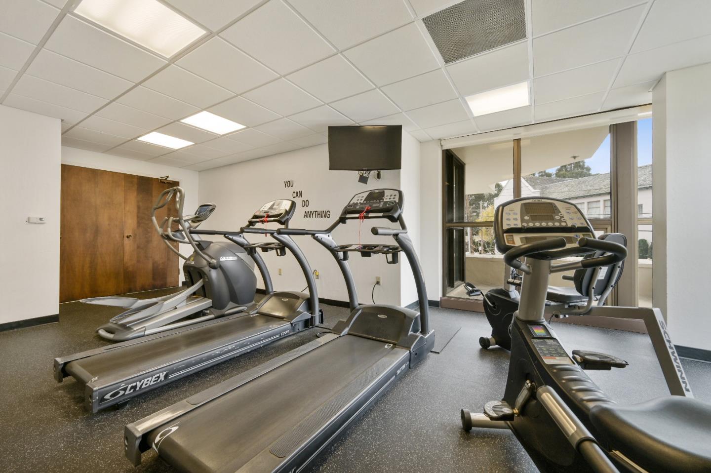 110 Park Road, Unit 502 Burlingame, CA 94010 - Photo 37 of 43 a view of a room with gym equipment